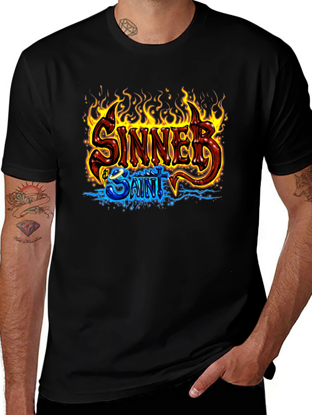 Sinner & Saint Graphic Print Black T-Shirt
