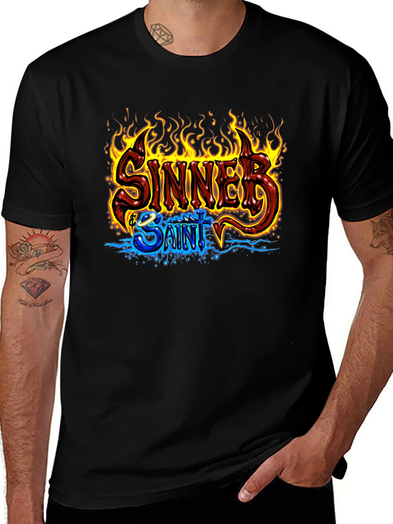 Sinner & Saint Graphic Print Black T-Shirt
