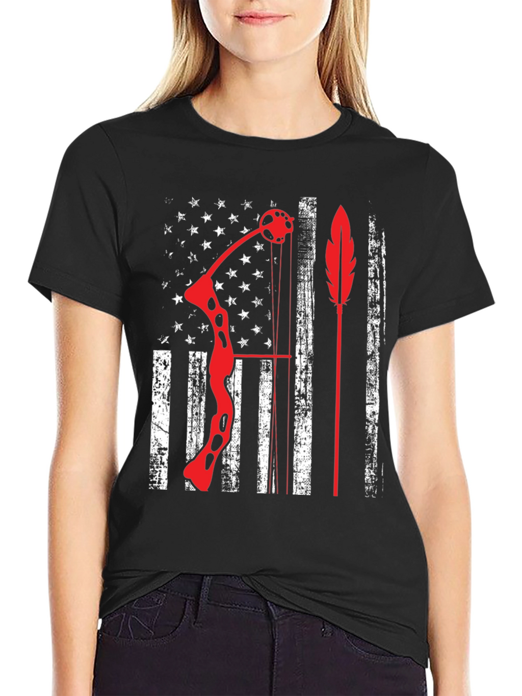 Archery American Flag Bow Arrow Graphic Tee