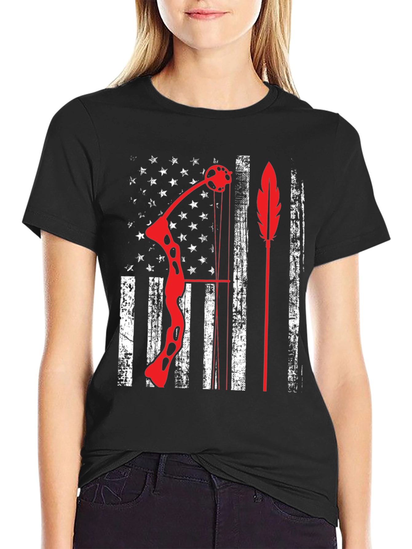 Archery American Flag Bow Arrow Graphic Tee