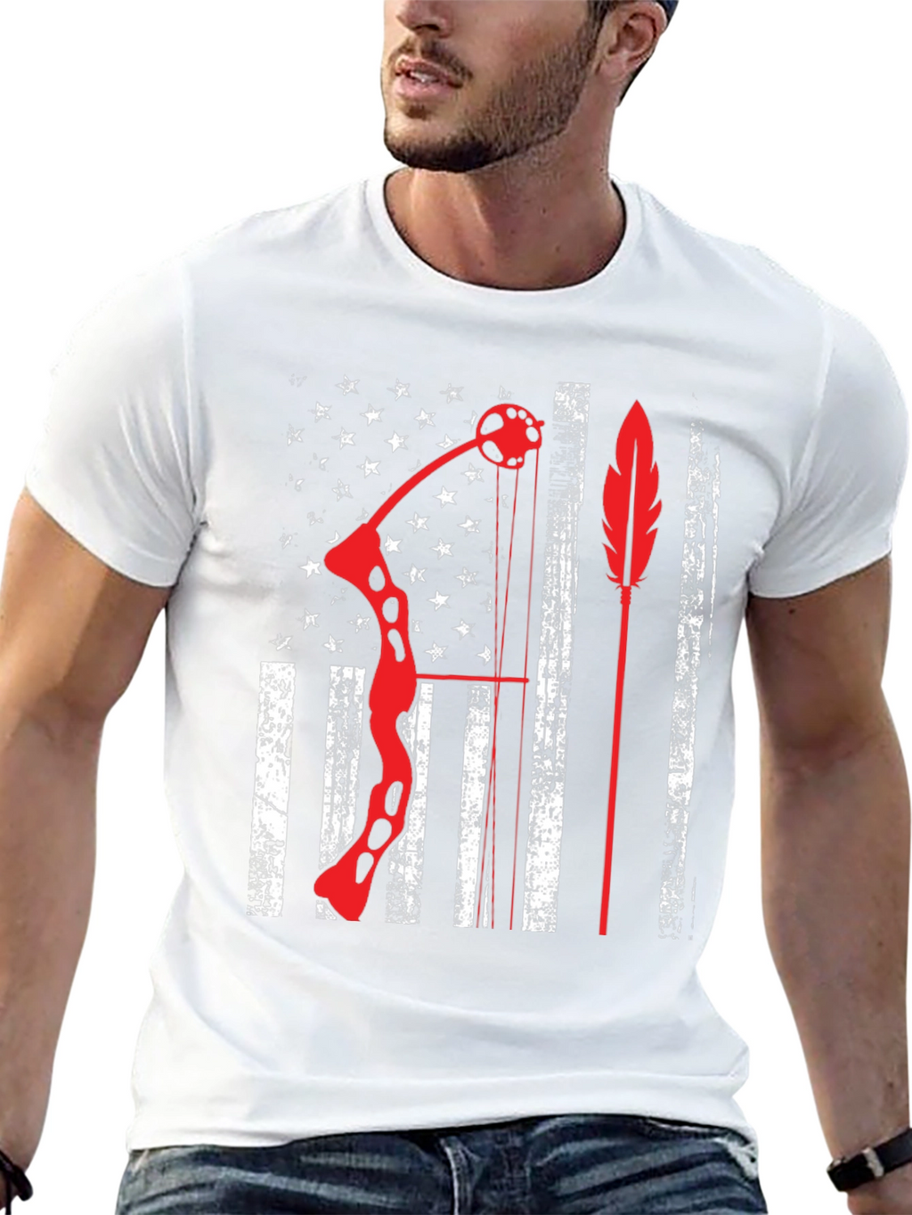 Archery American Flag Bow Arrow Graphic Tee