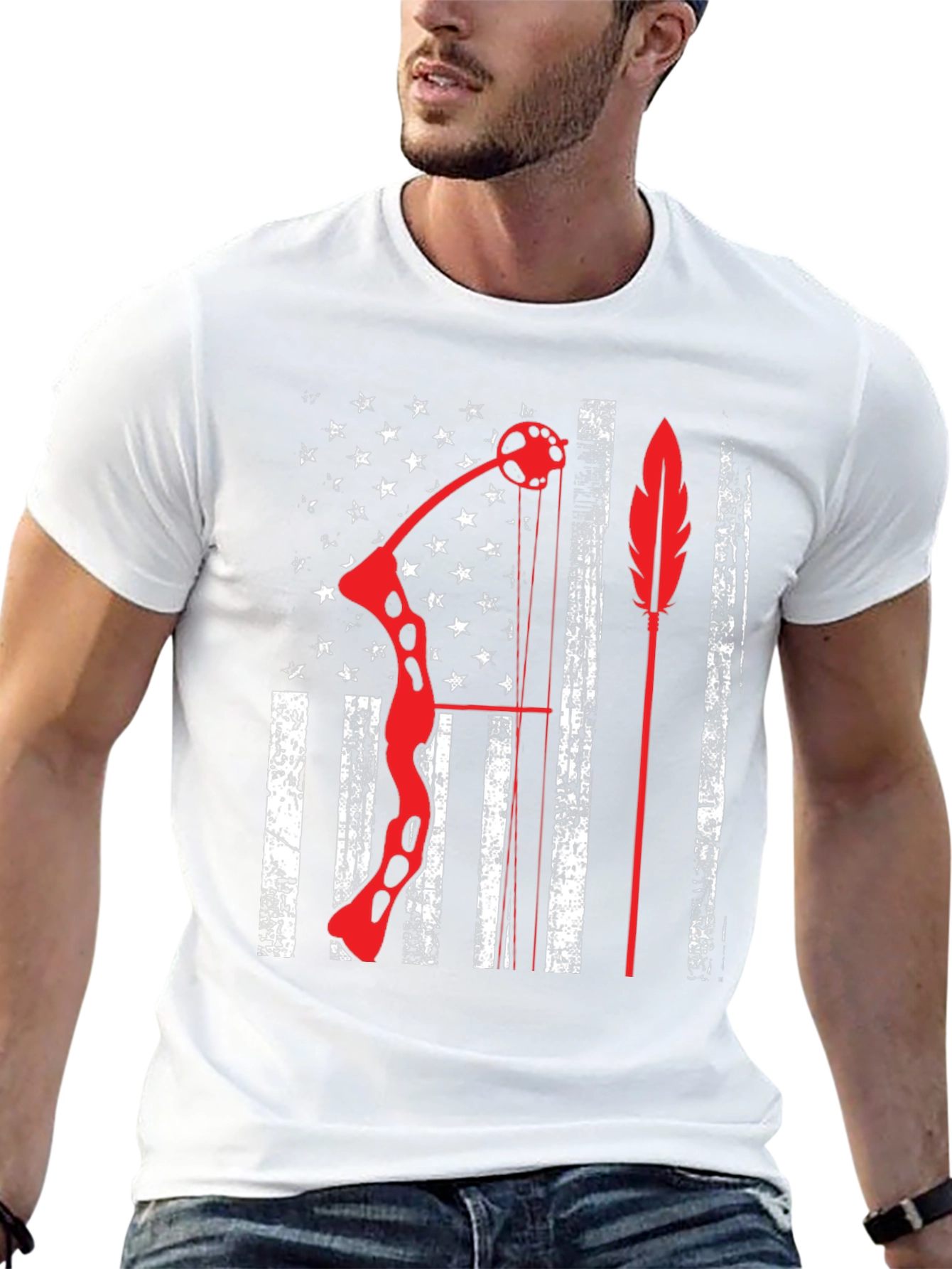 Archery American Flag Bow Arrow Graphic Tee
