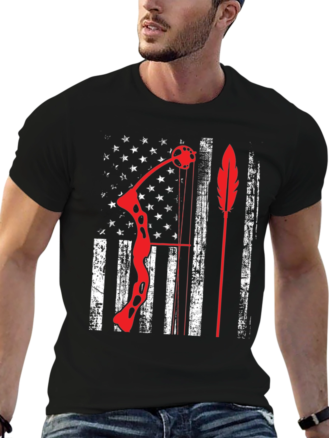 Archery American Flag Bow Arrow Graphic Tee