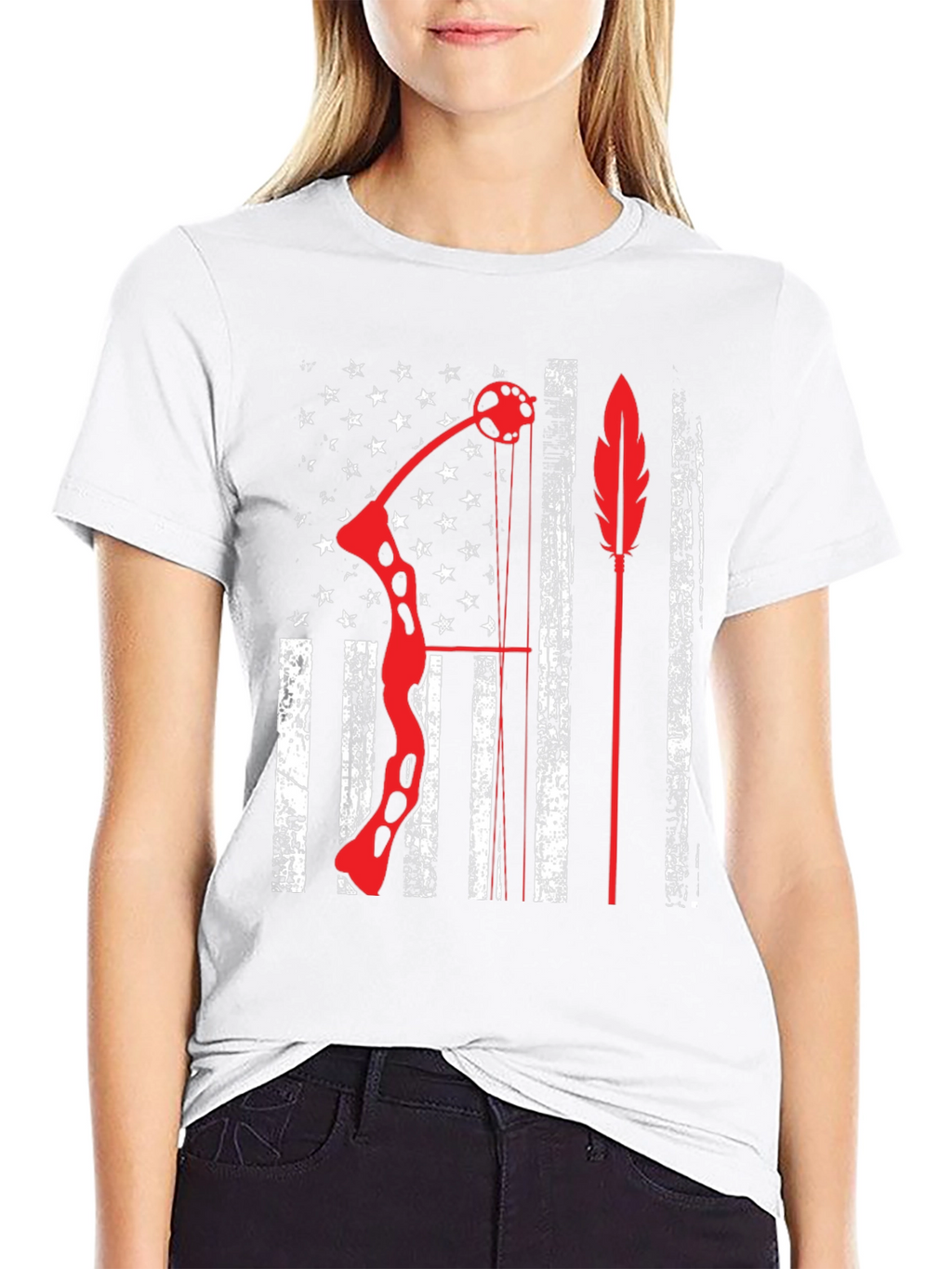 Archery American Flag Bow Arrow Graphic Tee