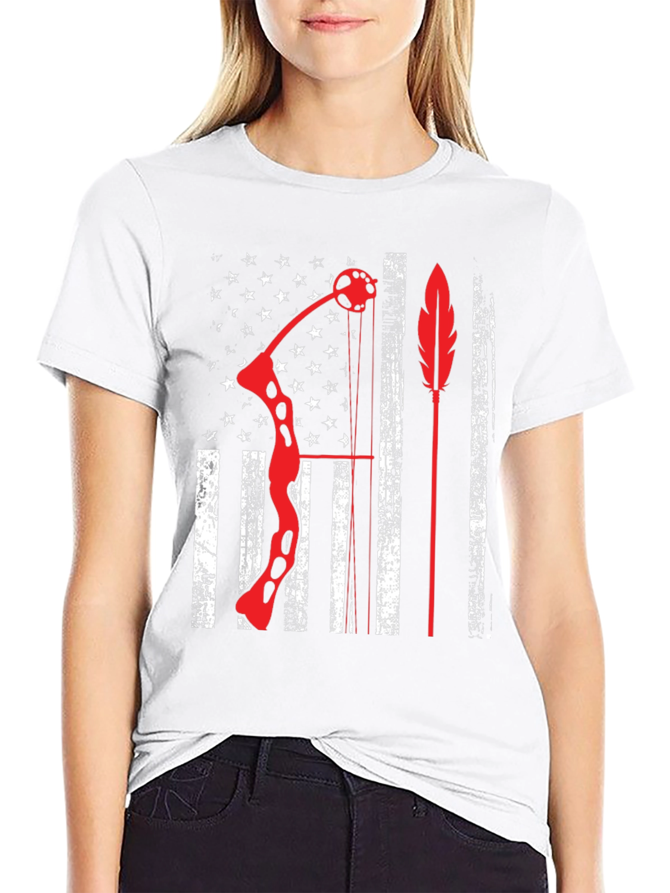 Archery American Flag Bow Arrow Graphic Tee