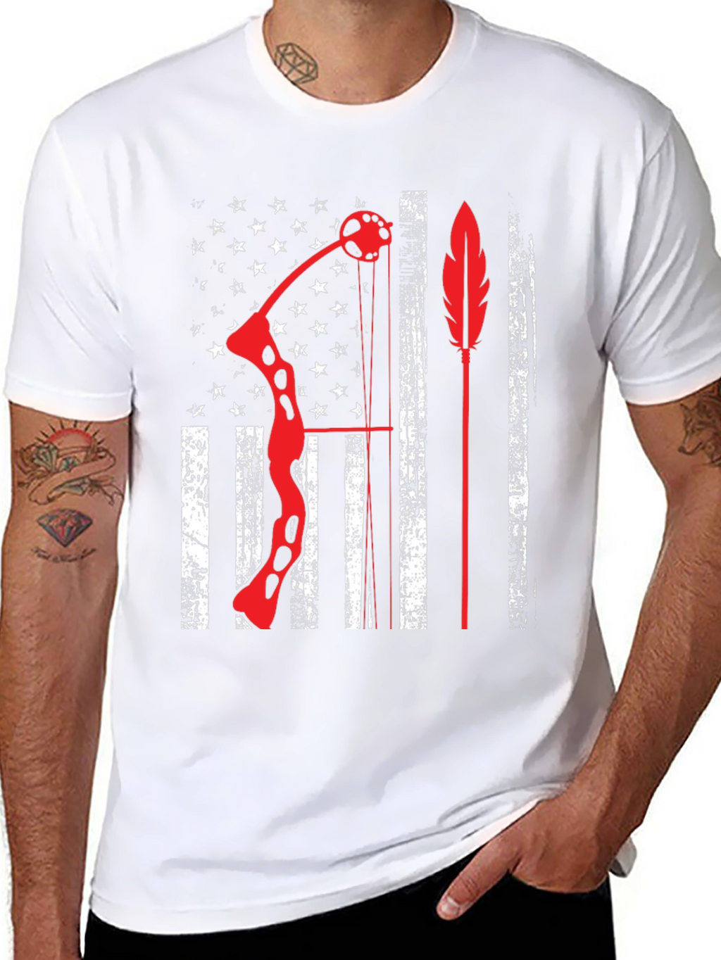 Archery American Flag Bow Arrow Graphic Tee