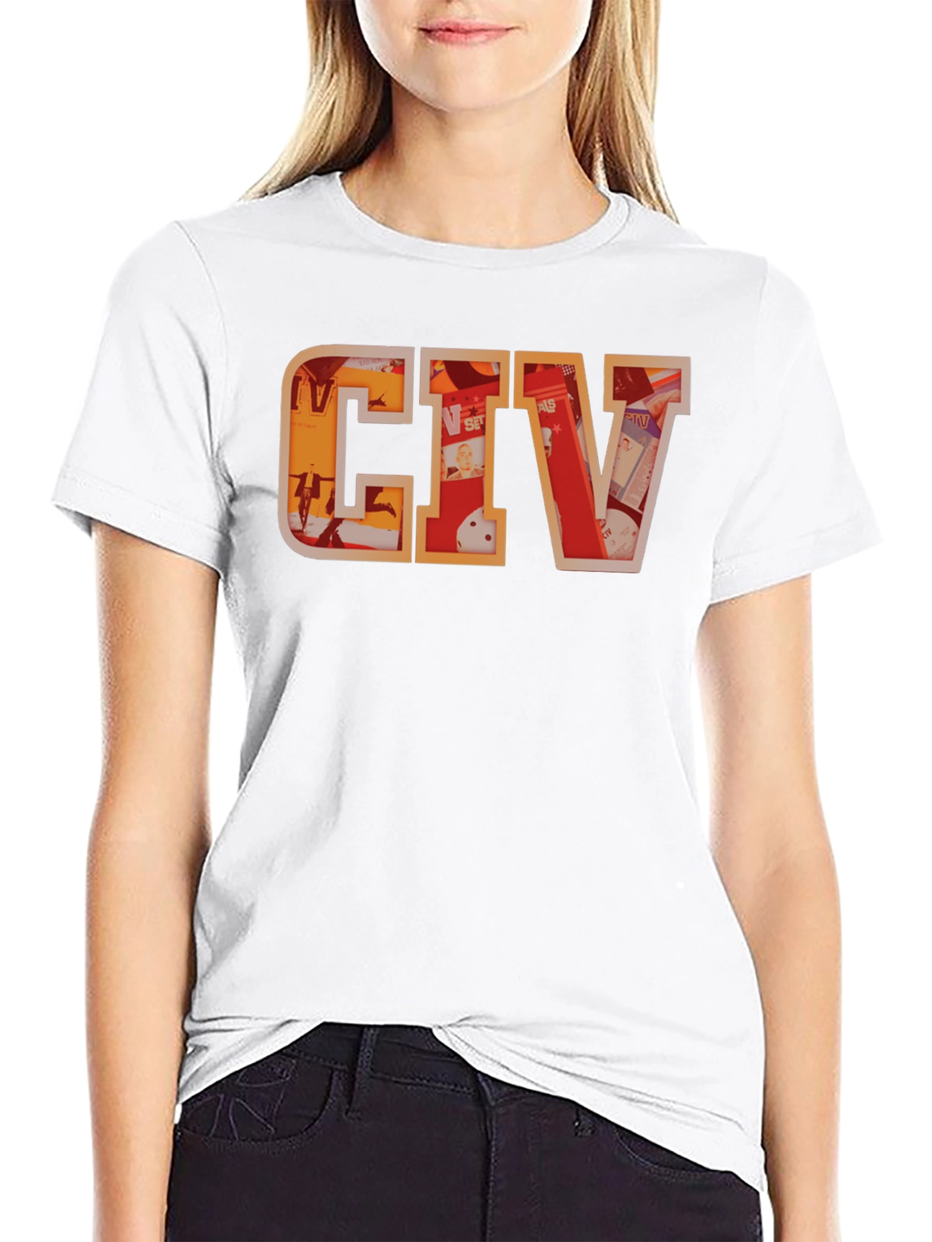 CIV Graphic T-Shirt - Black Crew Neck Tee