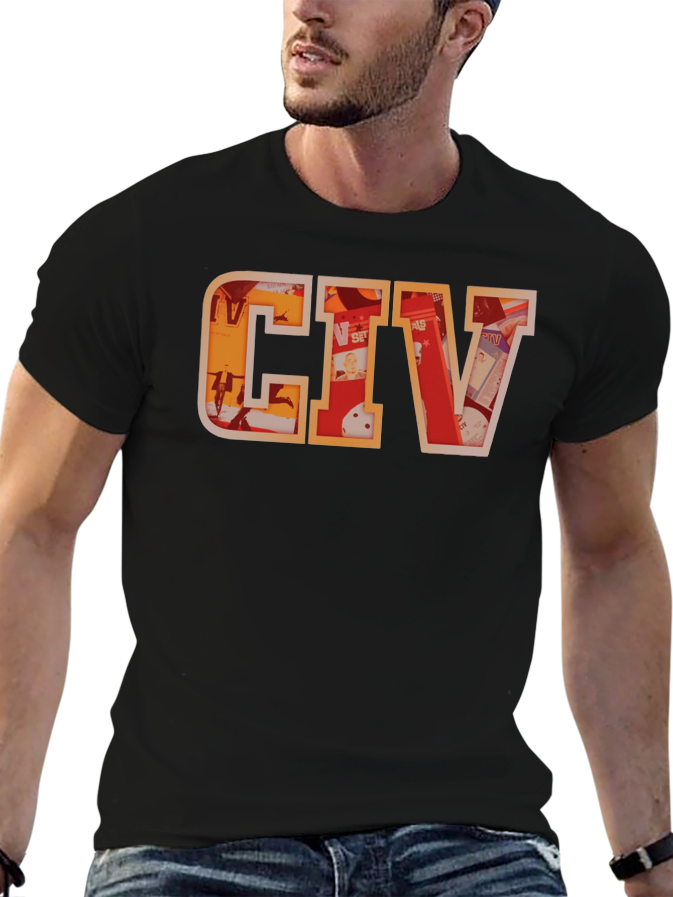 CIV Graphic T-Shirt - Black Crew Neck Tee