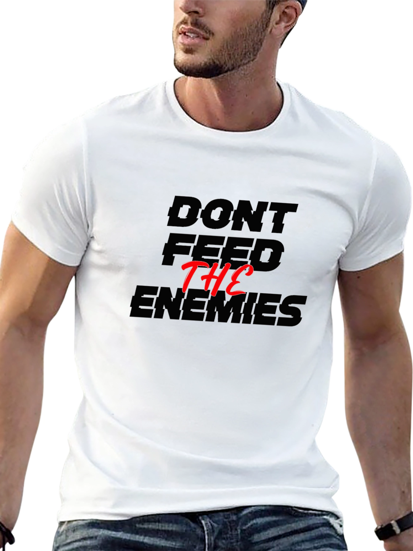 Dont Feed The Enemies Graphic Tee - Black