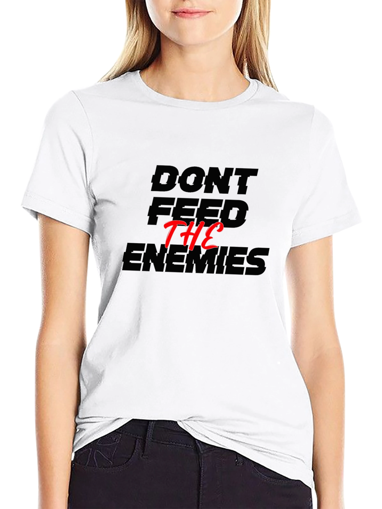 Dont Feed The Enemies Graphic Tee - Black