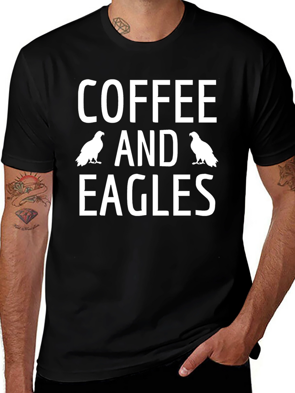 Coffee and Eagles Graphic T-Shirt
