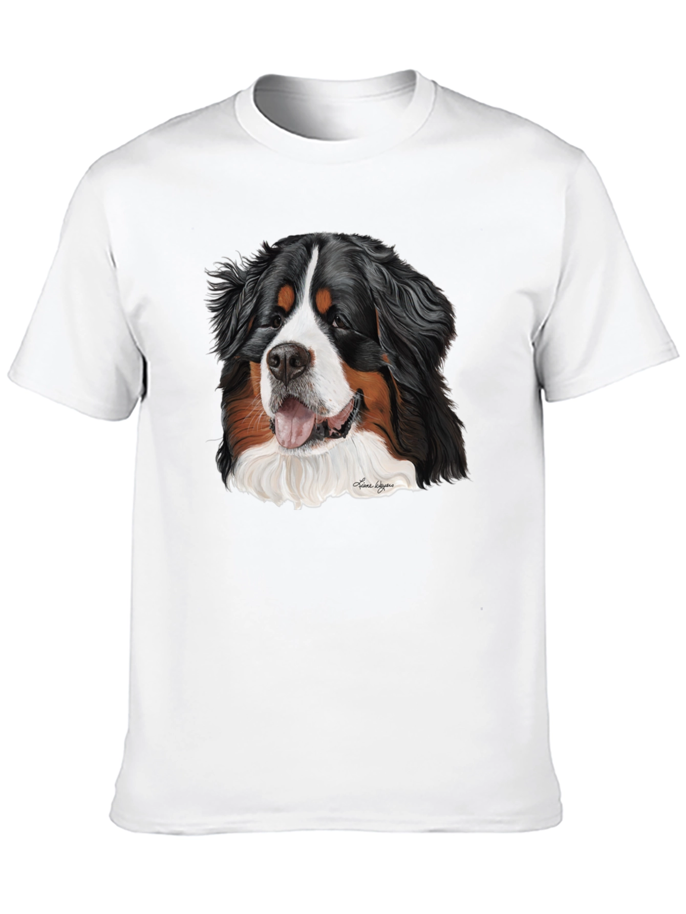 Bernese Mountain Dog Graphic Tee - Black Cotton Blend