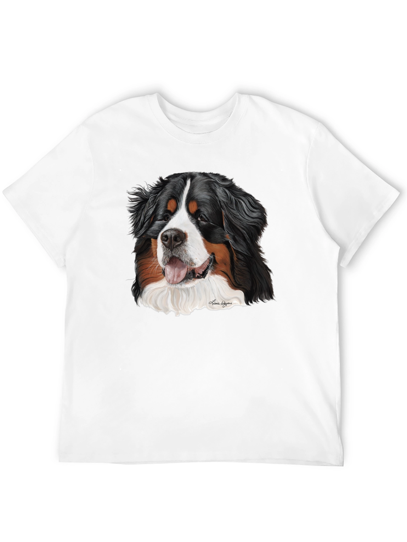 Bernese Mountain Dog Graphic Tee - Black Cotton Blend