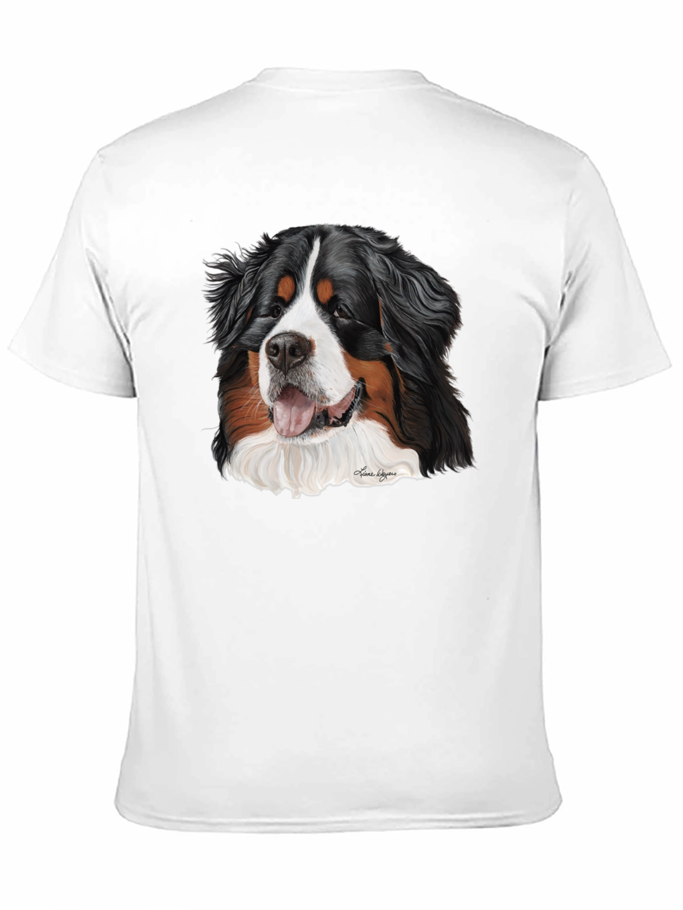 Bernese Mountain Dog Graphic Tee - Black Cotton Blend