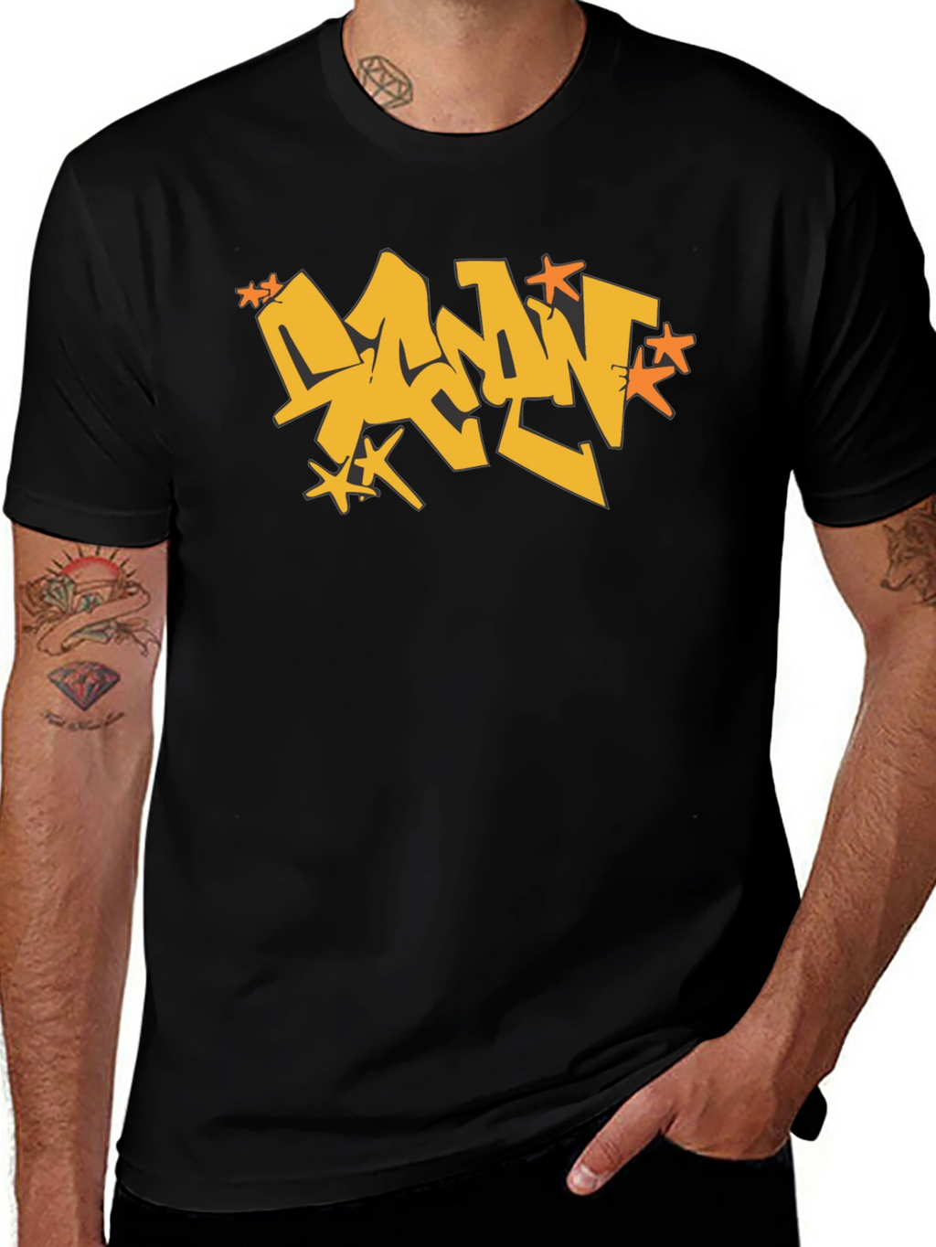 Urban Graffiti Style Black Tee