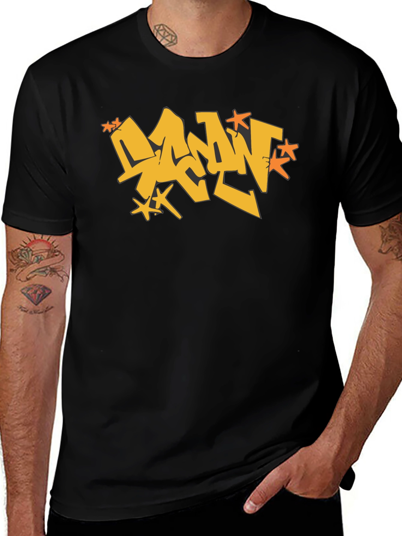 Urban Graffiti Style Black Tee