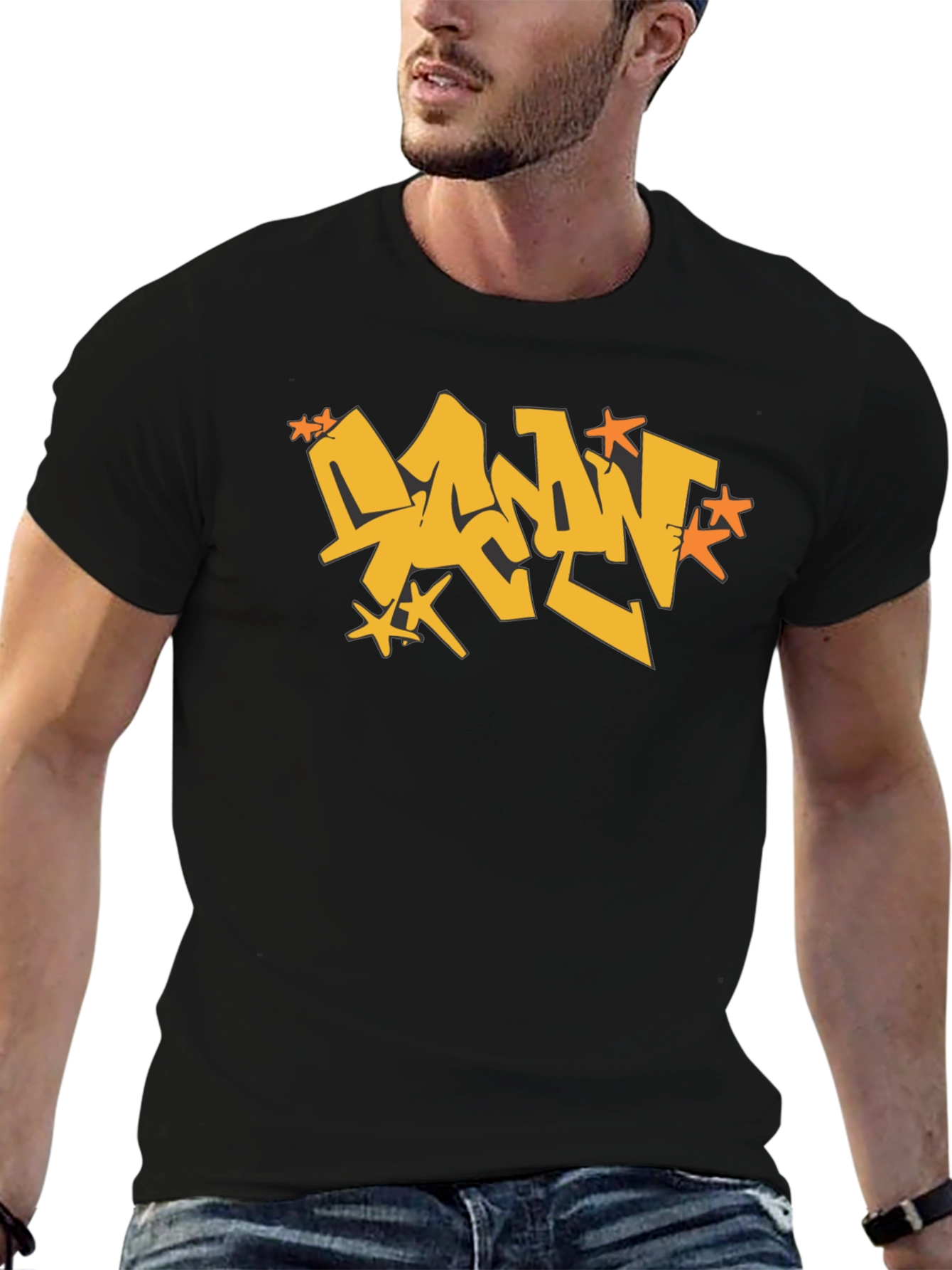 Urban Graffiti Style Black Tee