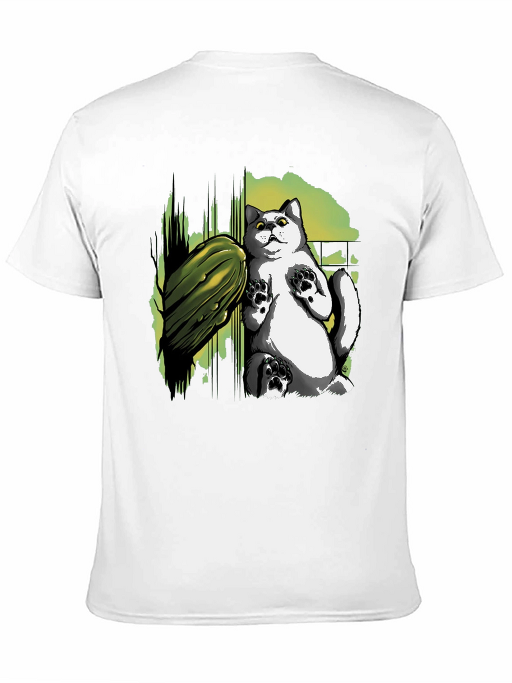 Cat and Zucchini Graphic Tee - Black