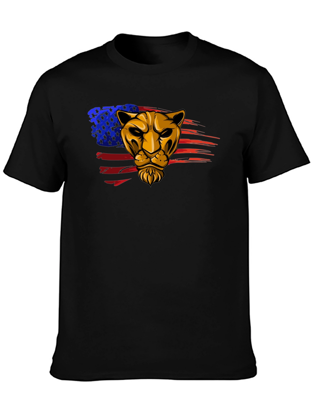American Pride Lion Graphic Tee - Black