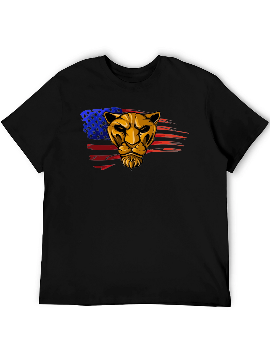 American Pride Lion Graphic Tee - Black