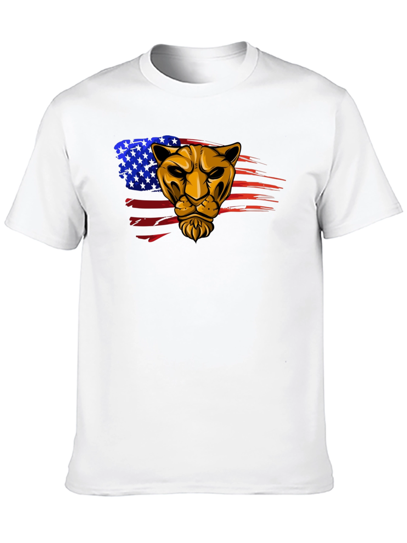 American Pride Lion Graphic Tee - Black