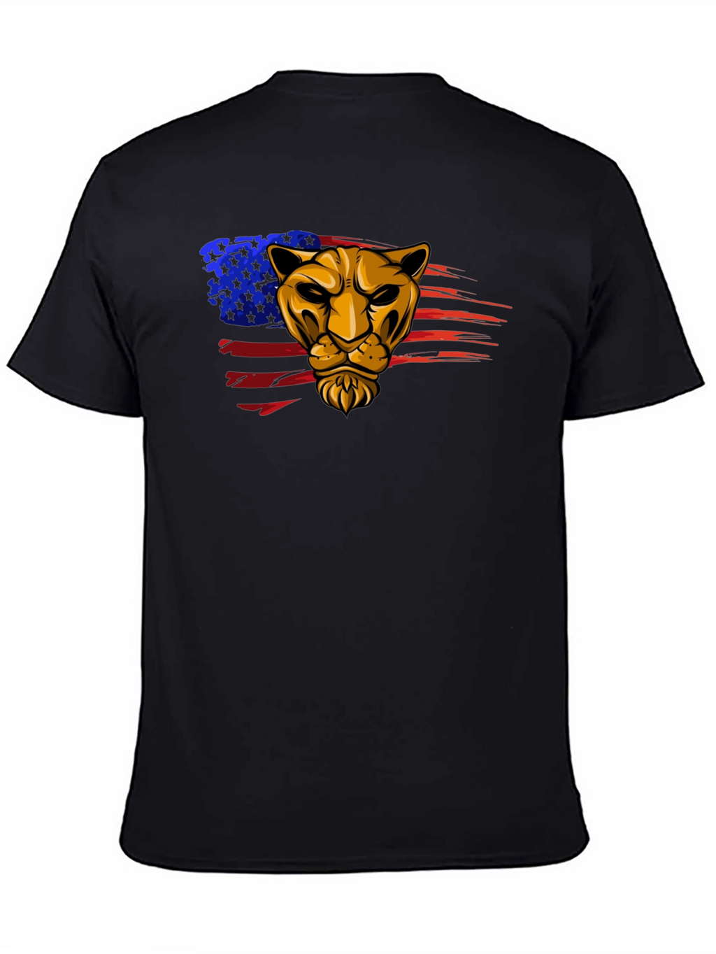 American Pride Lion Graphic Tee - Black
