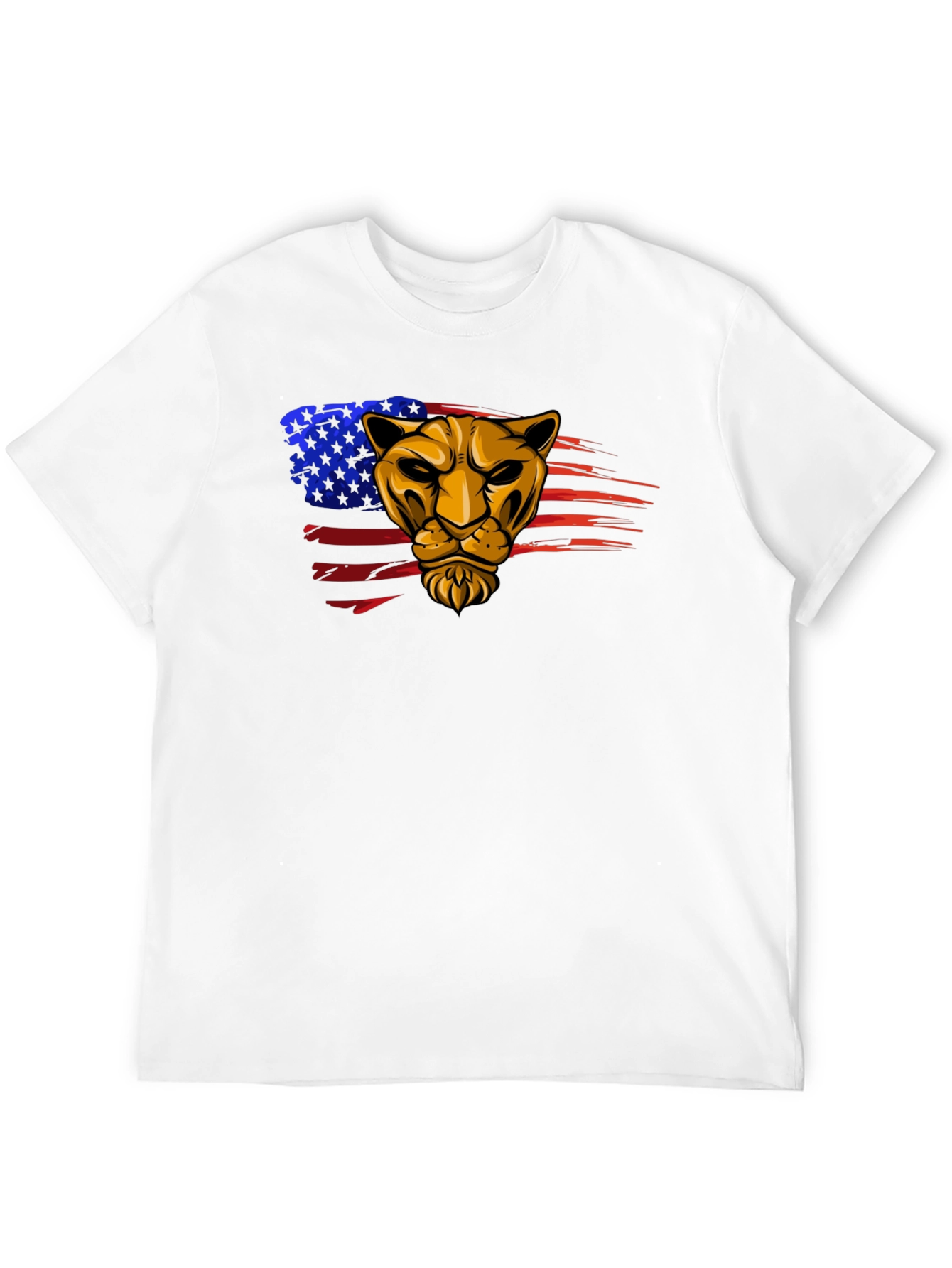 American Pride Lion Graphic Tee - Black