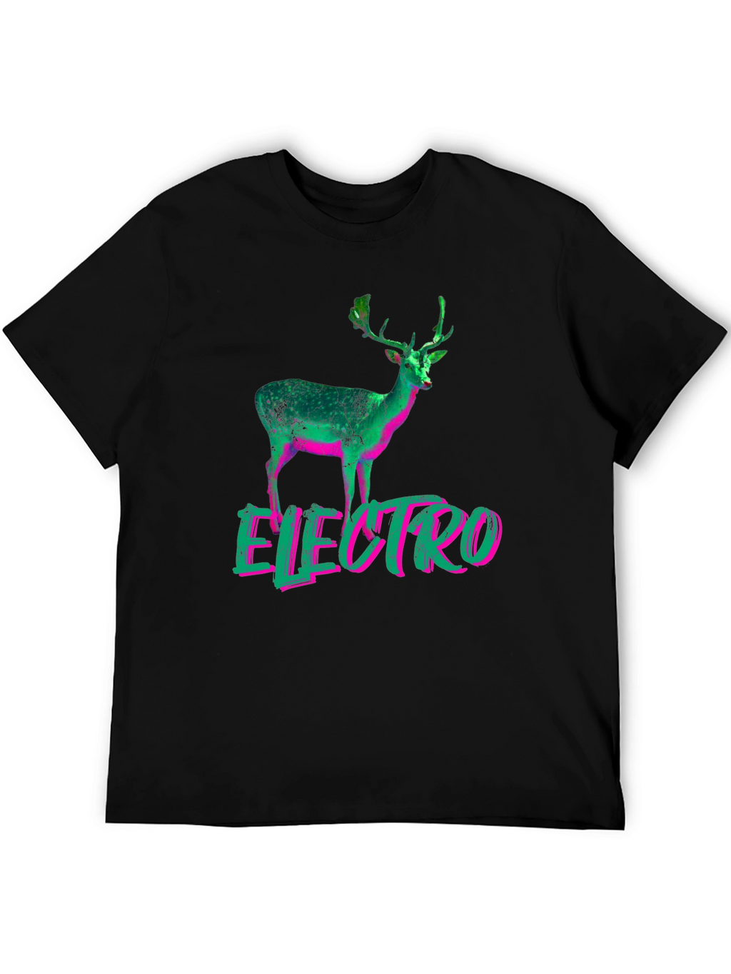 Electro Deer Graphic Black T-Shirt