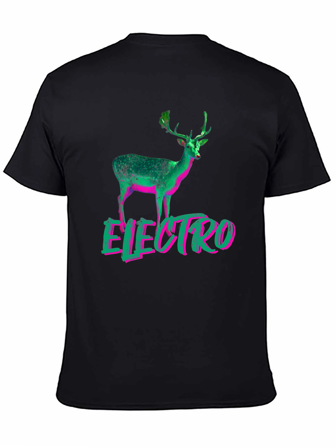 Electro Deer Graphic Black T-Shirt