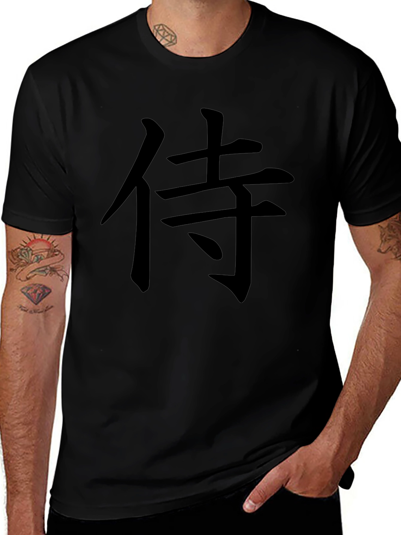 Samurai Kanji Graphic Black T-Shirt
