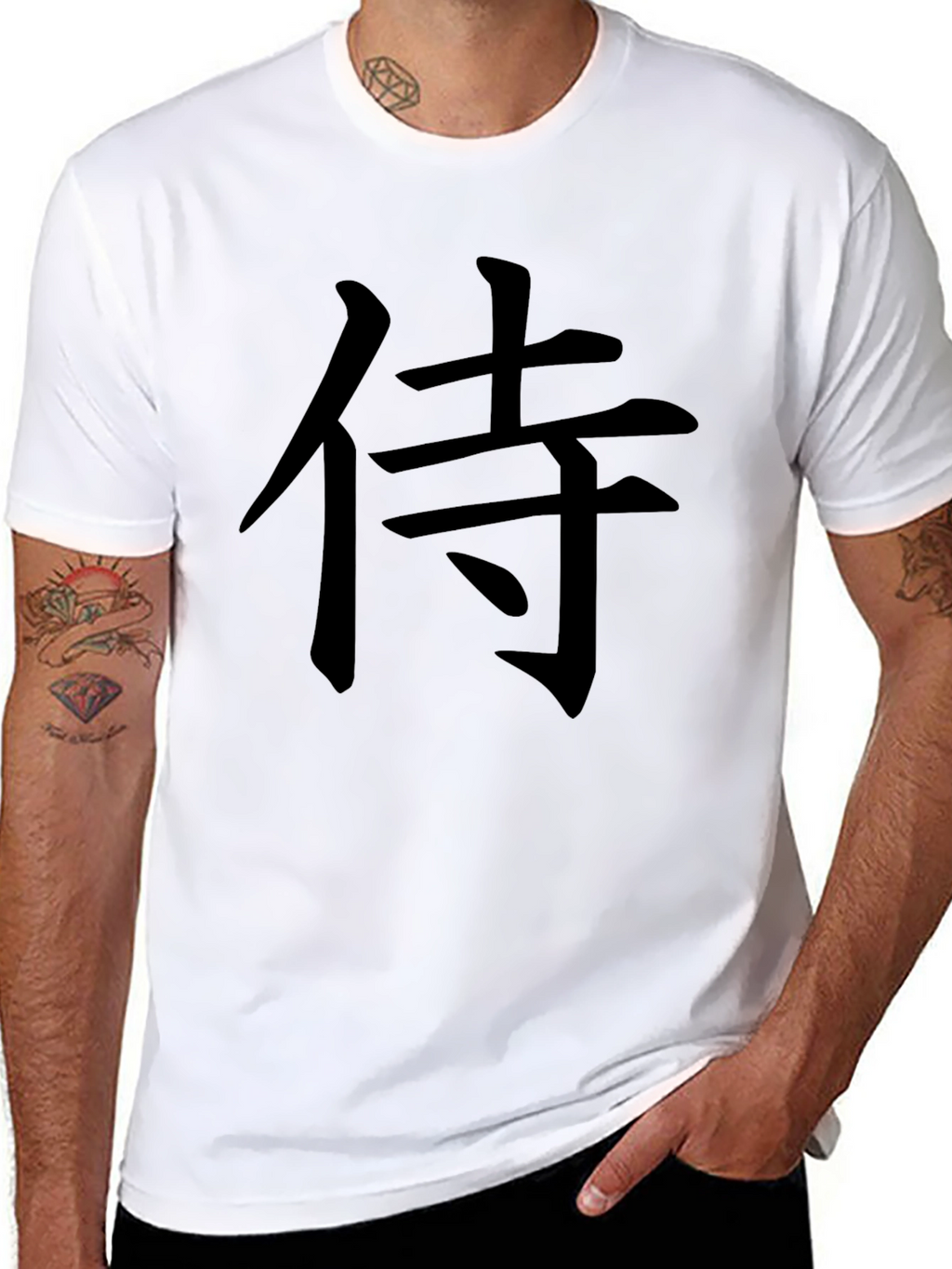 Samurai Kanji Graphic Black T-Shirt