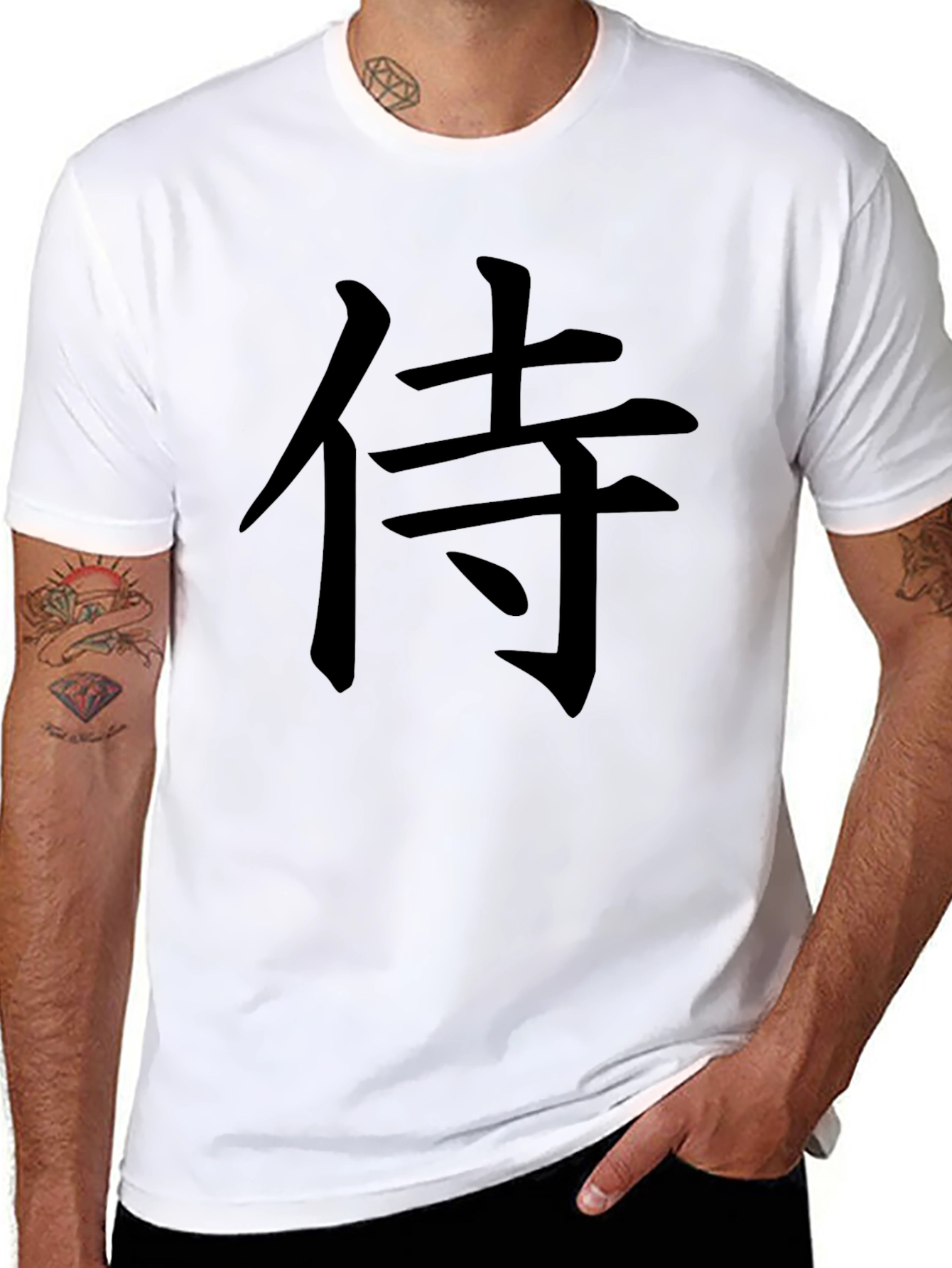 Samurai Kanji Graphic Black T-Shirt