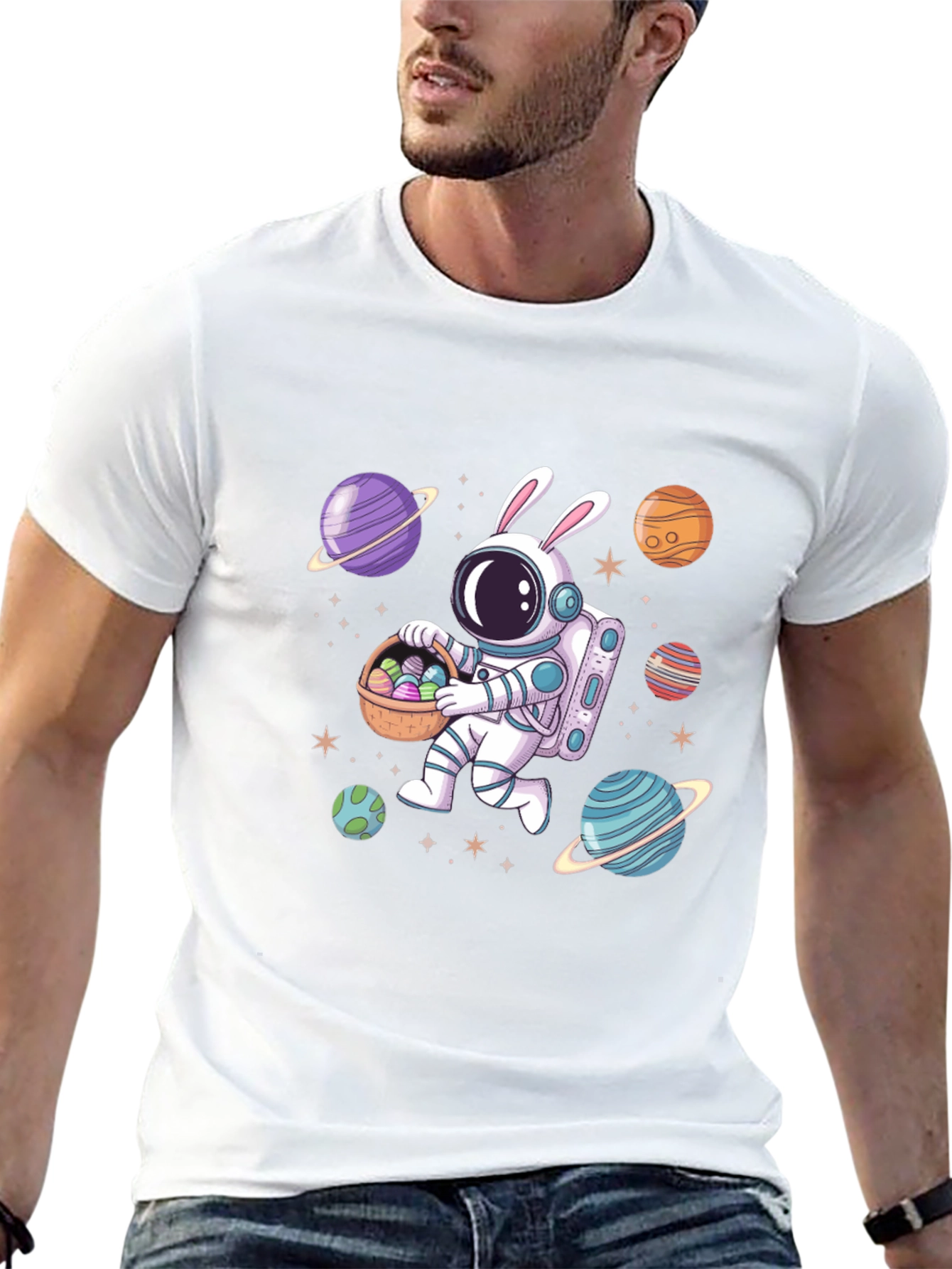 Astronaut Easter Bunny T-Shirt - Space Holiday Tee