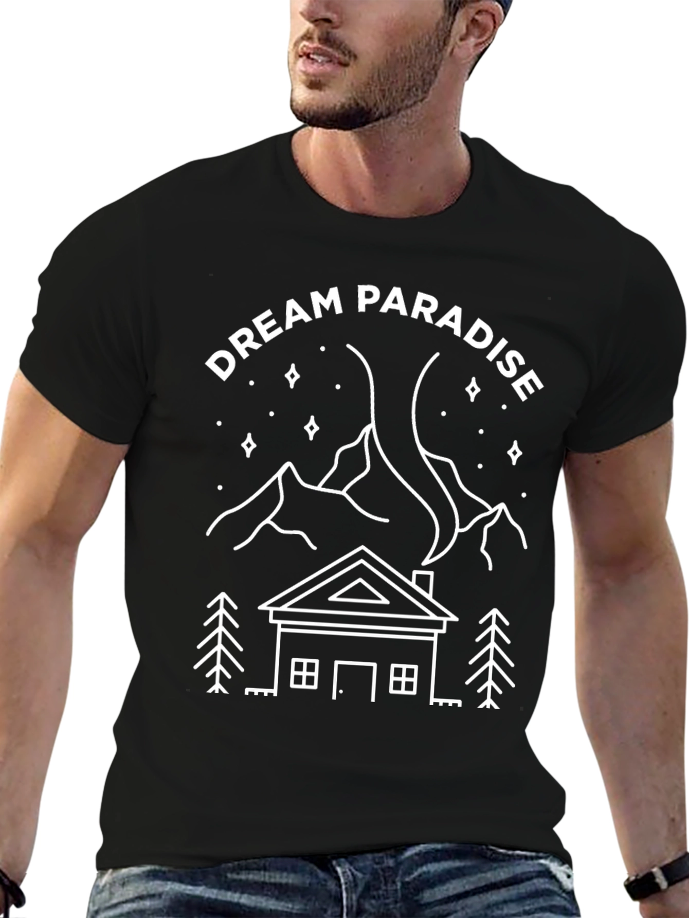 Dream Paradise Graphic Tee - Mountain Cabin Design