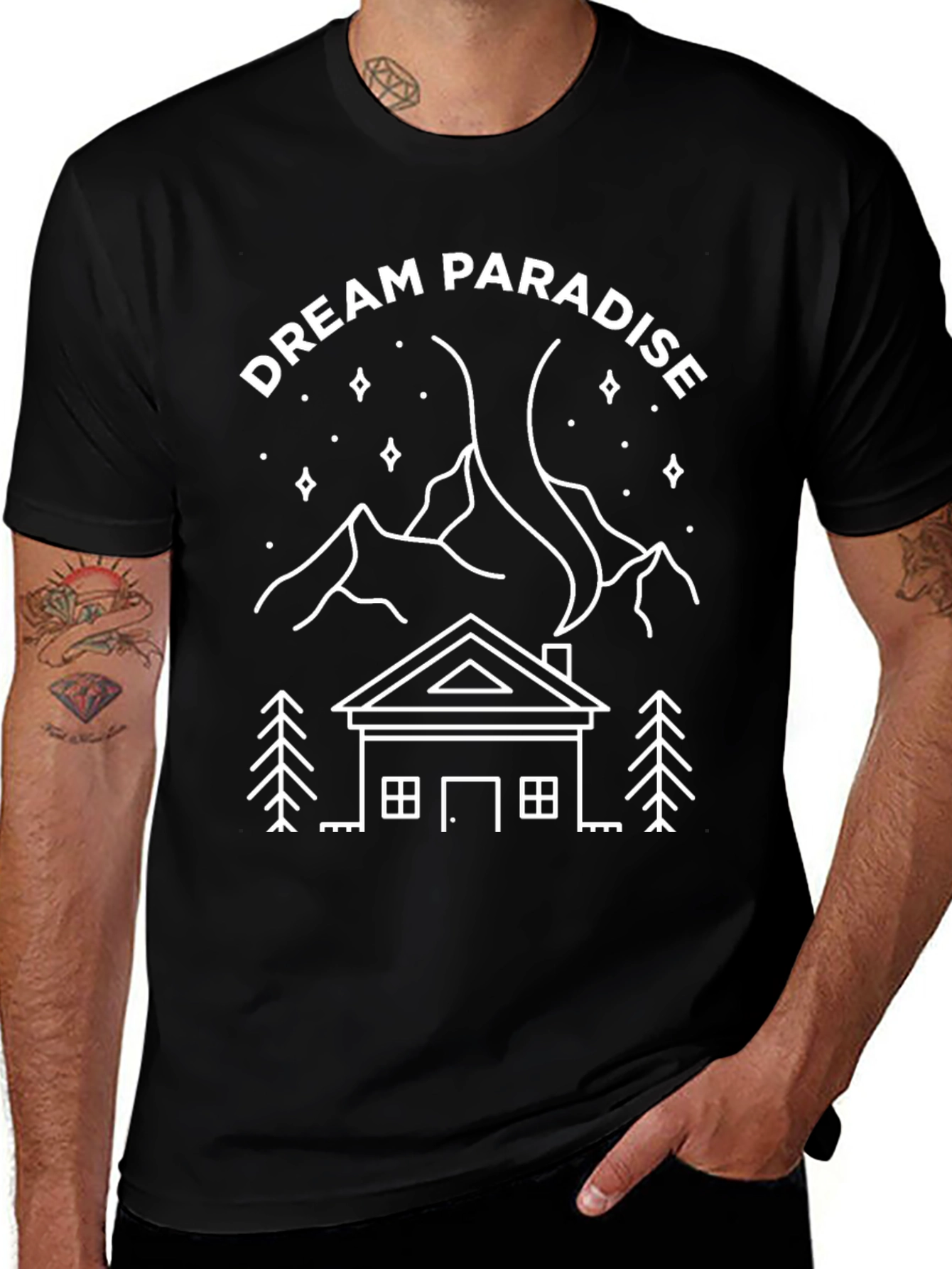 Dream Paradise Graphic Tee - Mountain Cabin Design