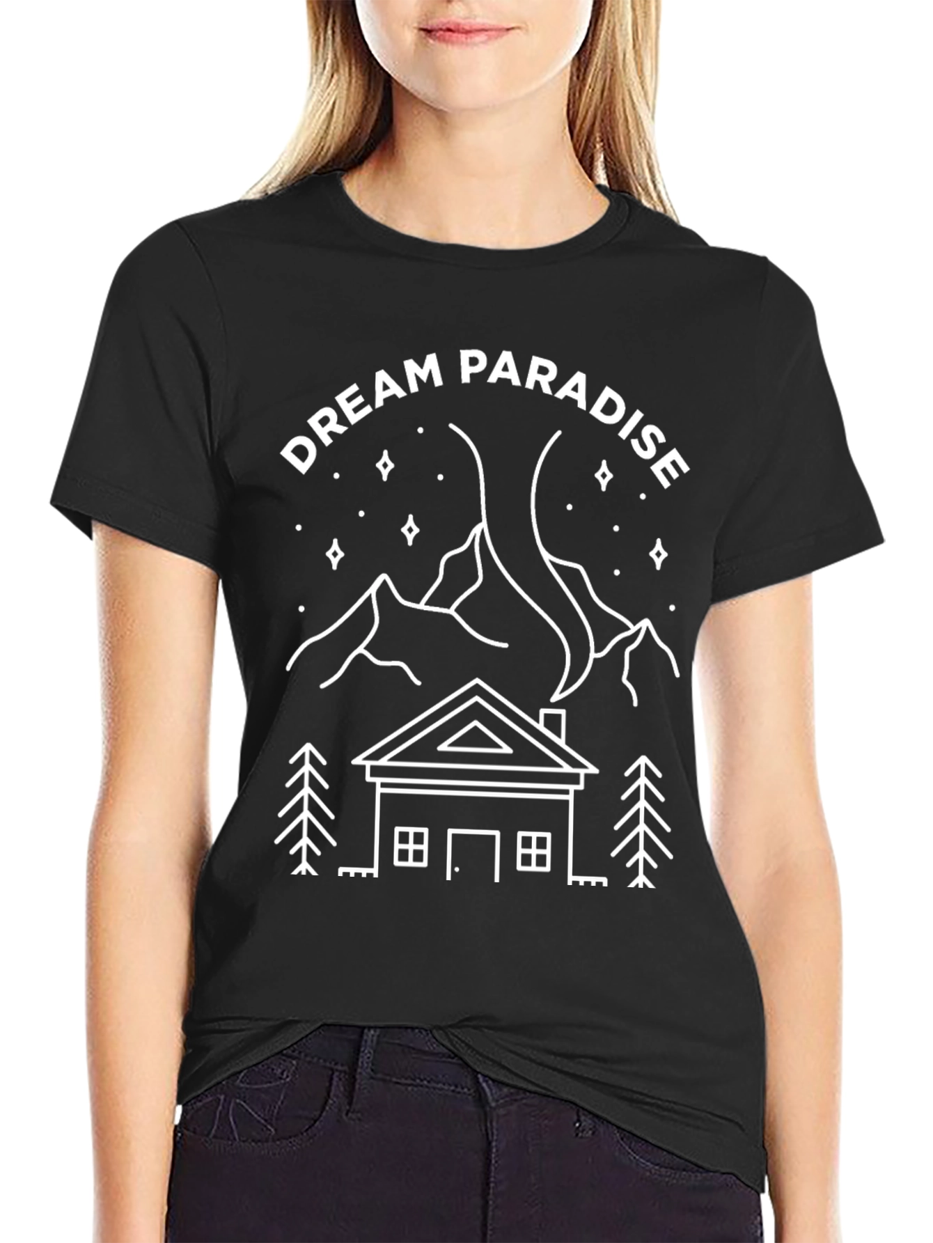 Dream Paradise Graphic Tee - Mountain Cabin Design