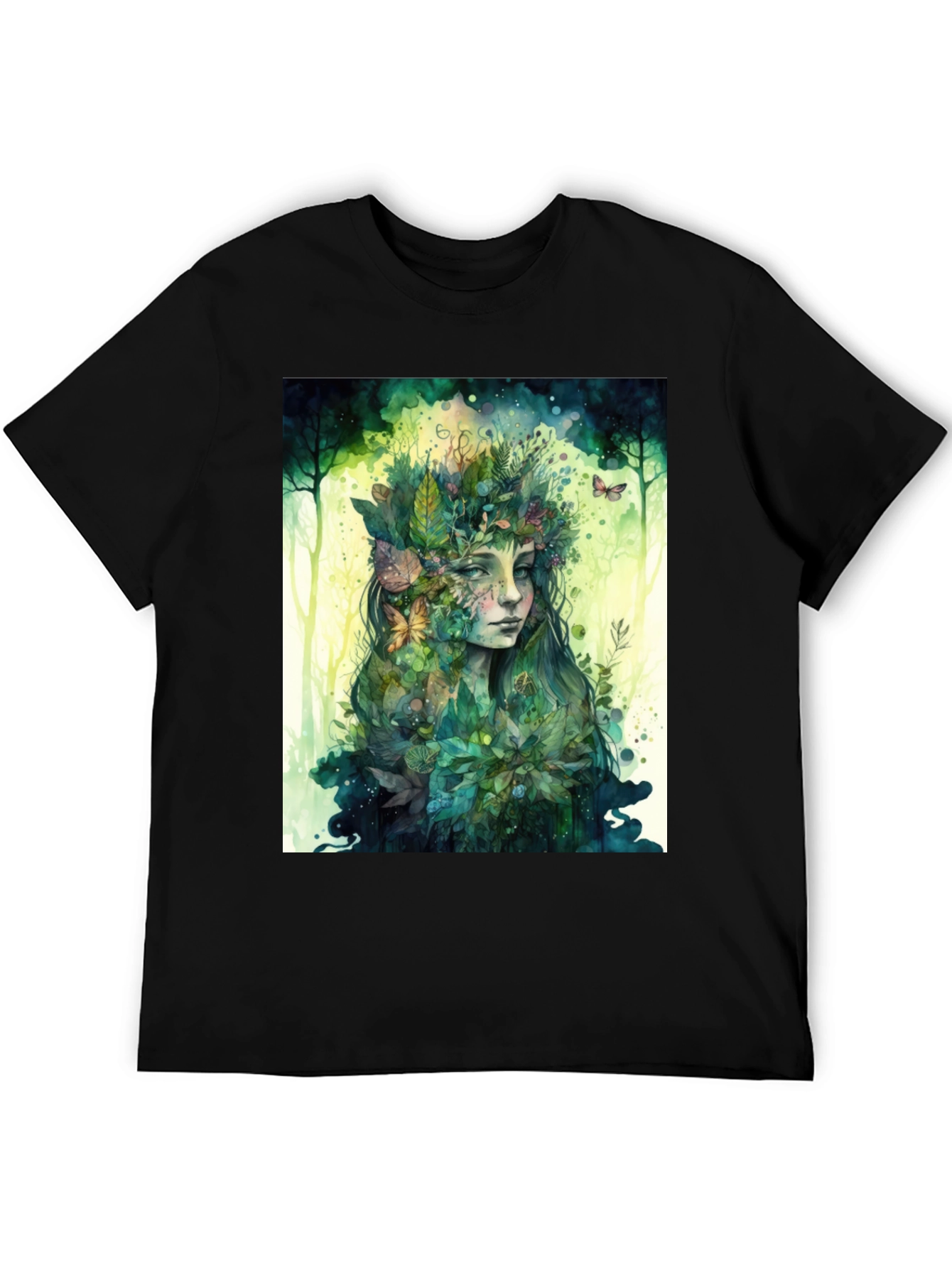Nature Spirit Graphic Tee - Unisex Black Cotton Shirt