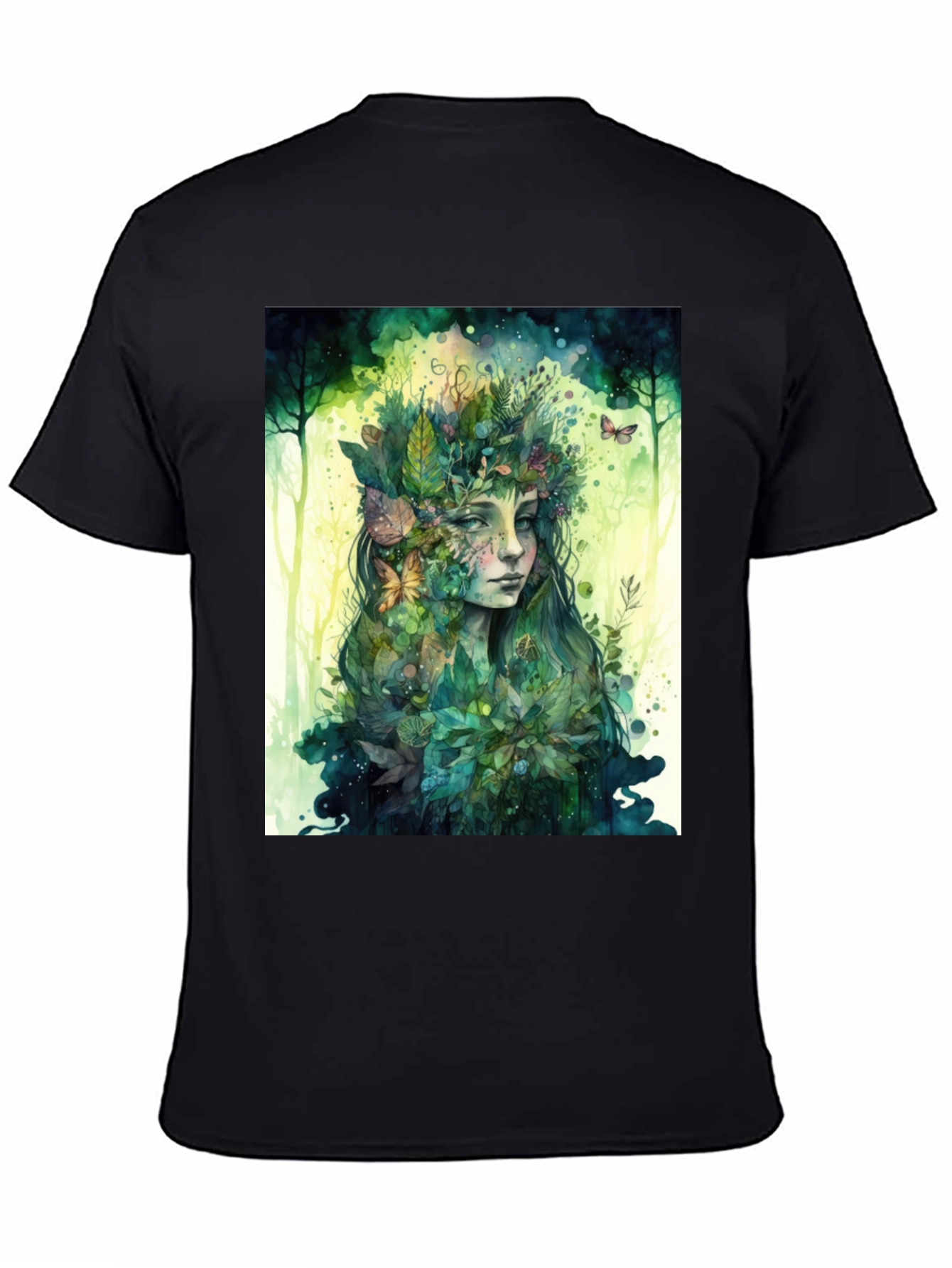Nature Spirit Graphic Tee - Unisex Black Cotton Shirt