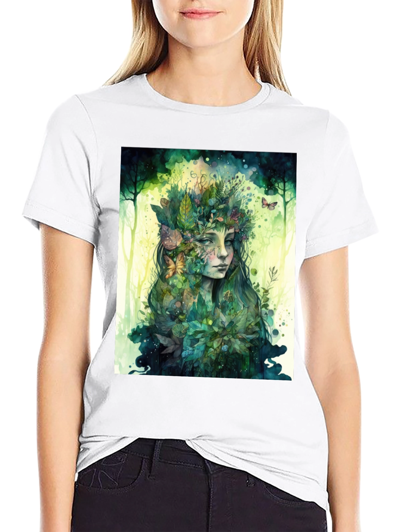 Nature Spirit Graphic Tee - Unisex Black Cotton Shirt