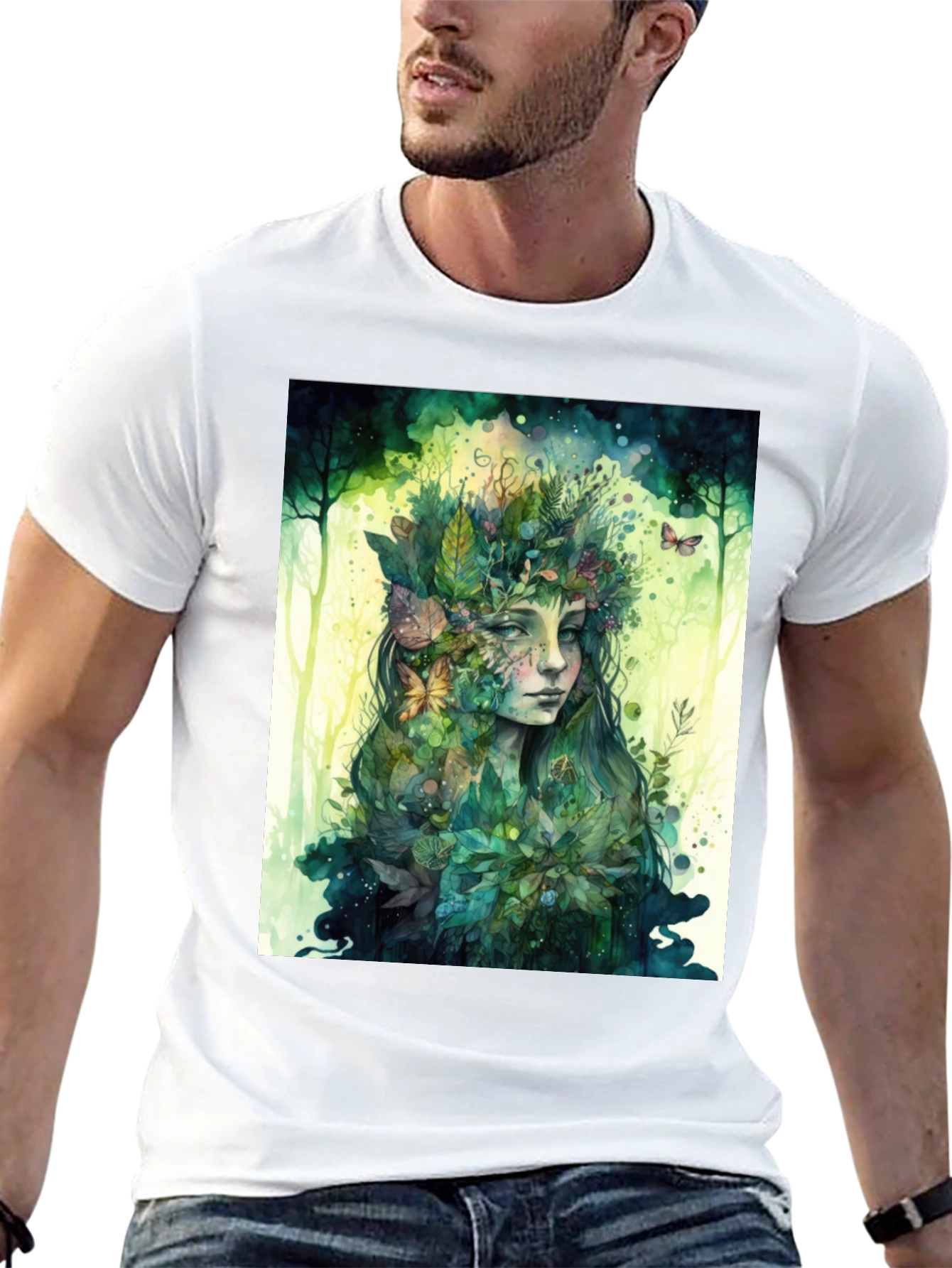 Nature Spirit Graphic Tee - Unisex Black Cotton Shirt