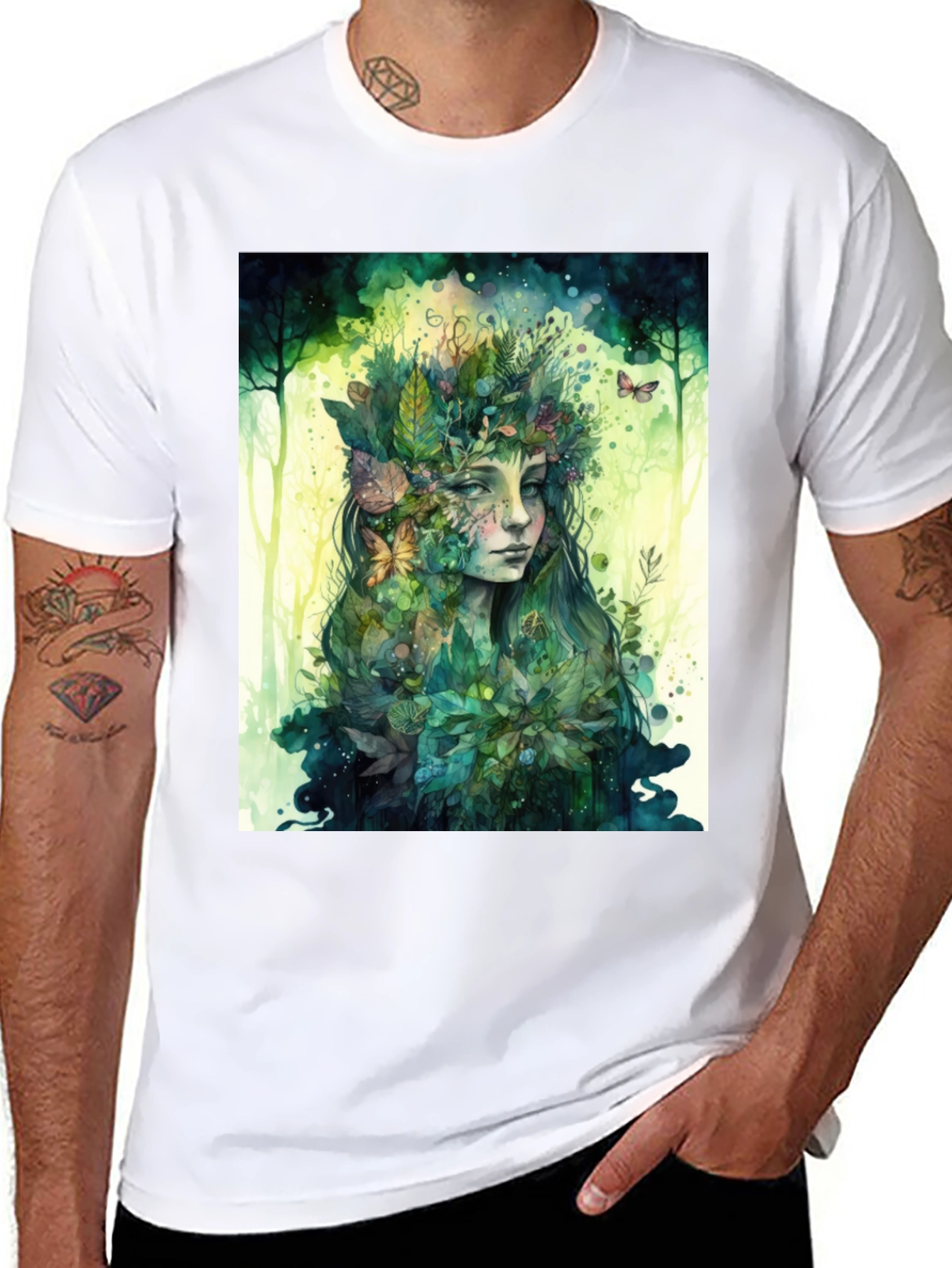 Nature Spirit Graphic Tee - Unisex Black Cotton Shirt