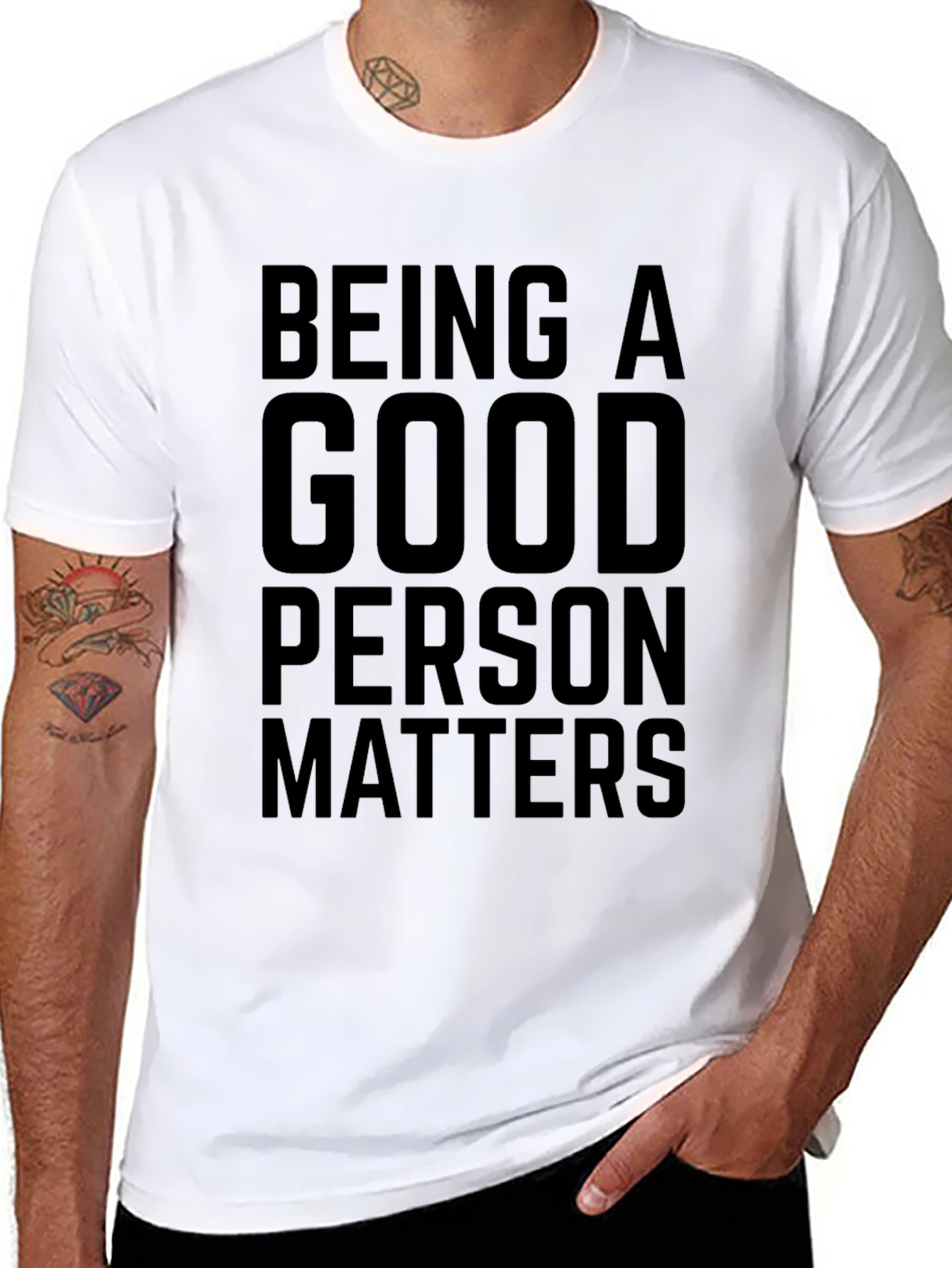 Being a Good Person Matters Black Graphic T-Shirt