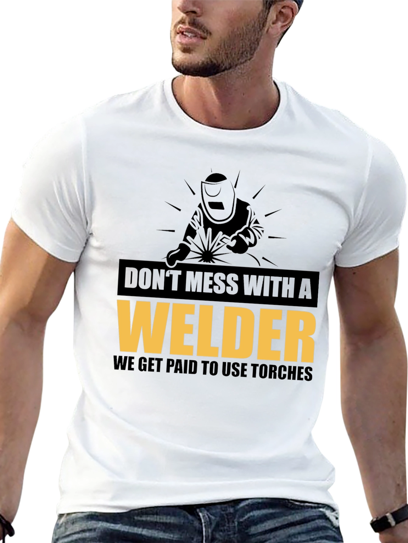 Dont Mess With A Welder Black Graphic Tee