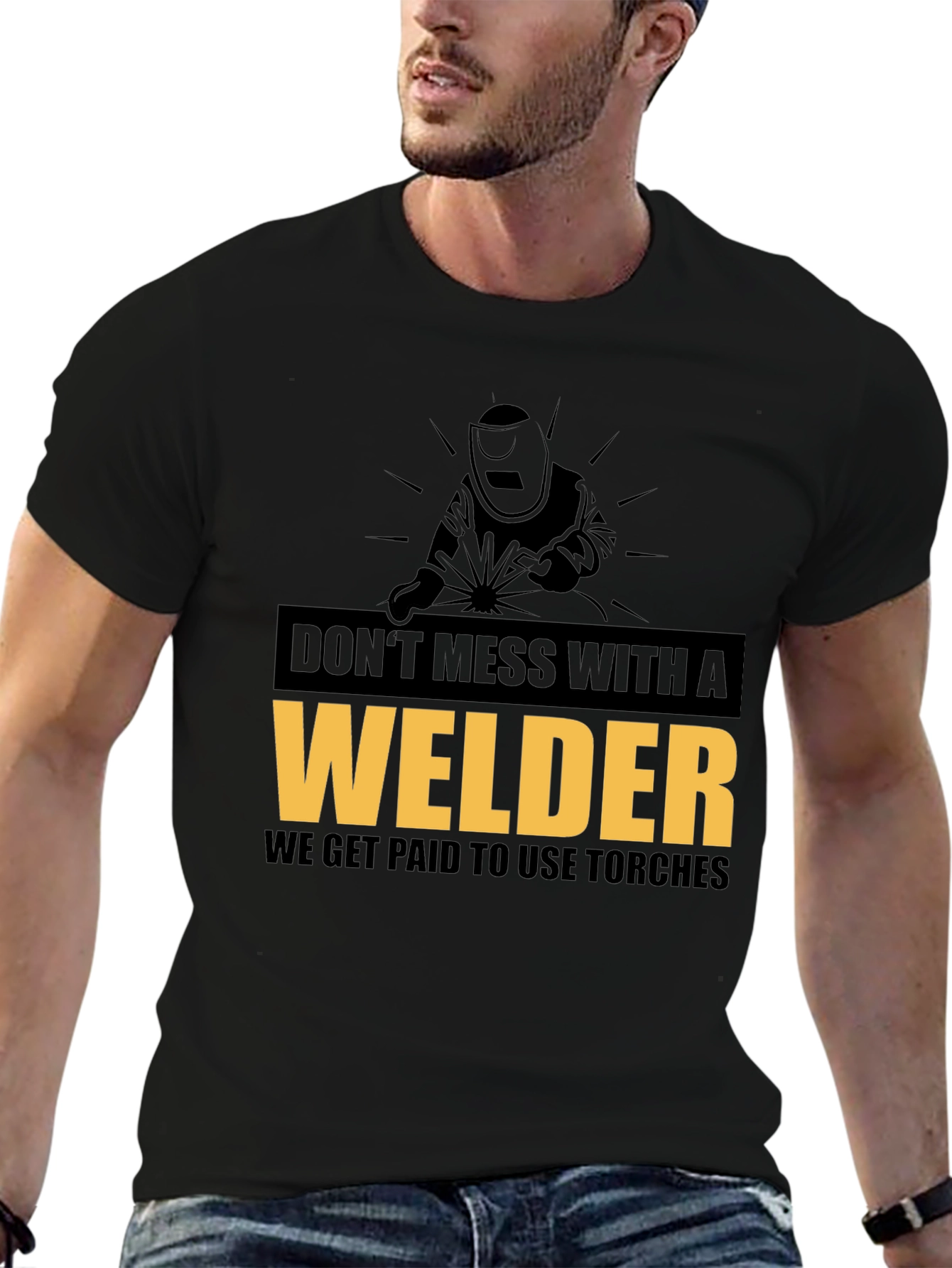 Dont Mess With A Welder Black Graphic Tee