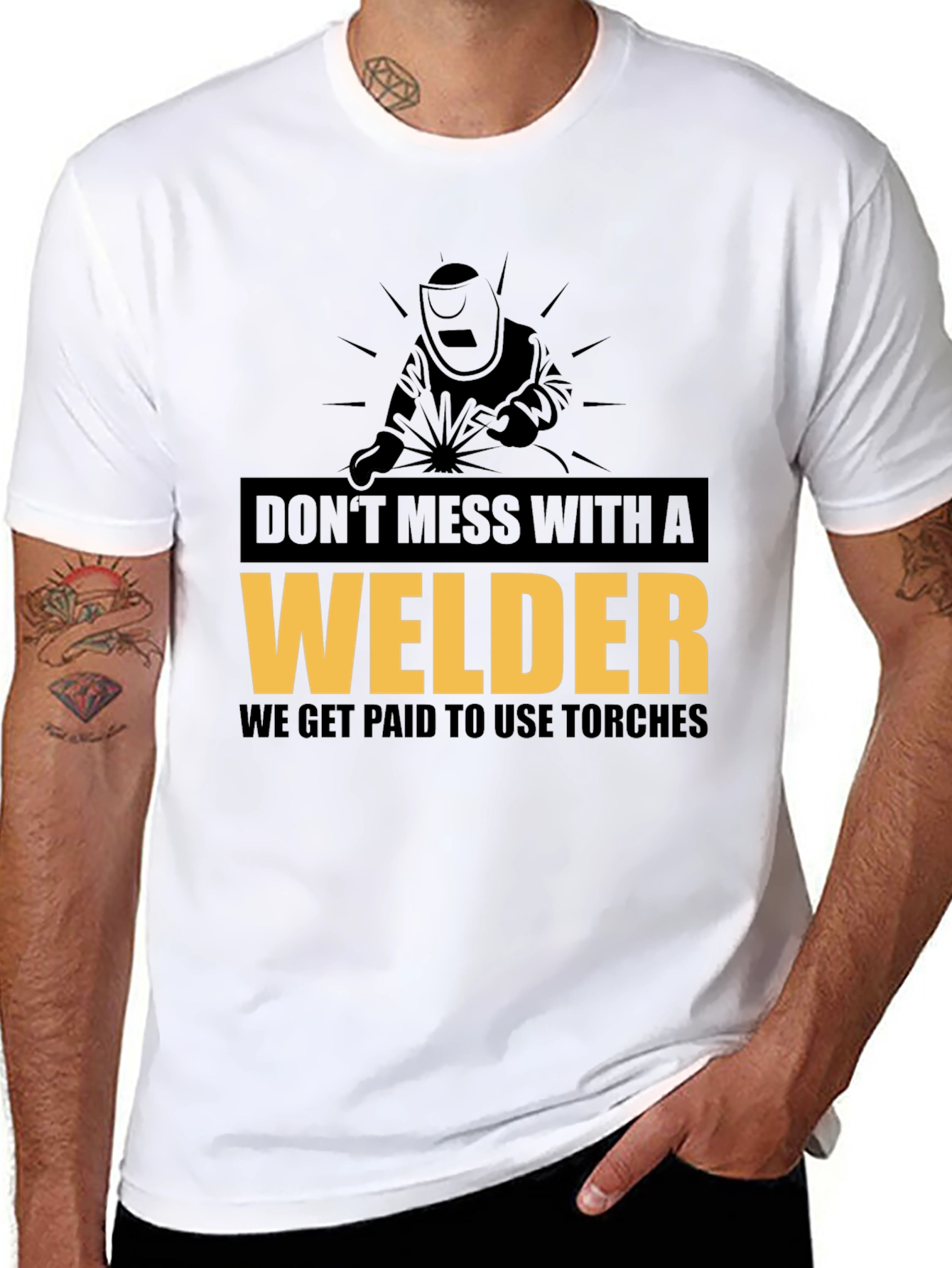 Dont Mess With A Welder Black Graphic Tee