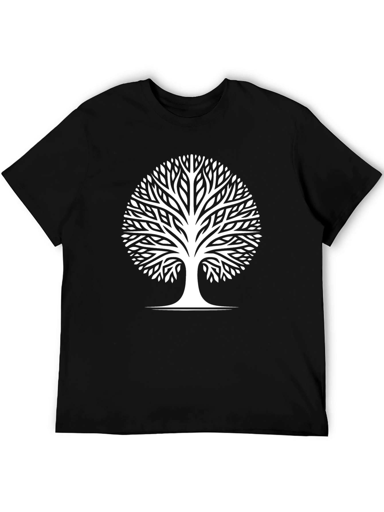 Elegant Tree of Life Graphic T-Shirt - Black