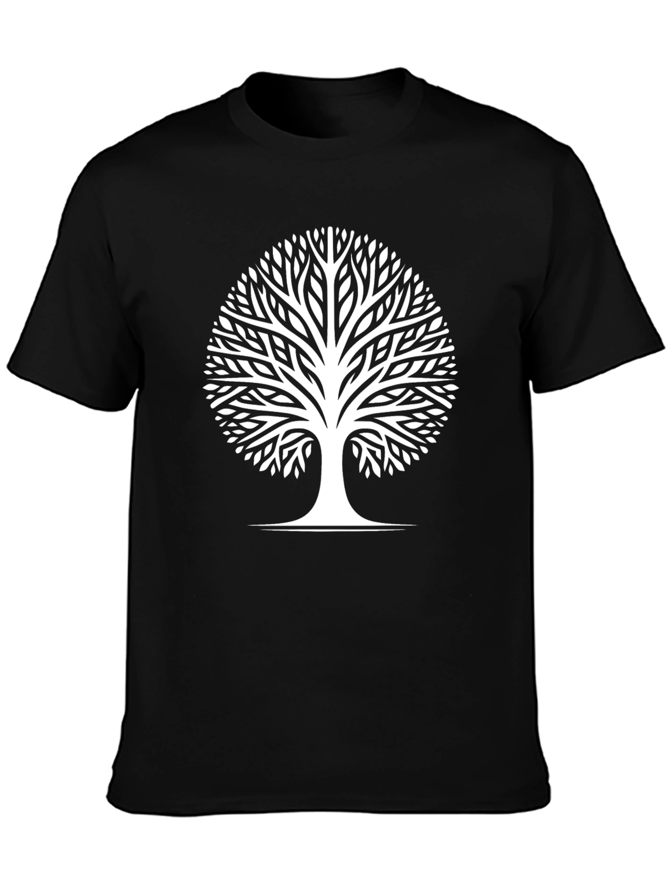 Elegant Tree of Life Graphic T-Shirt - Black