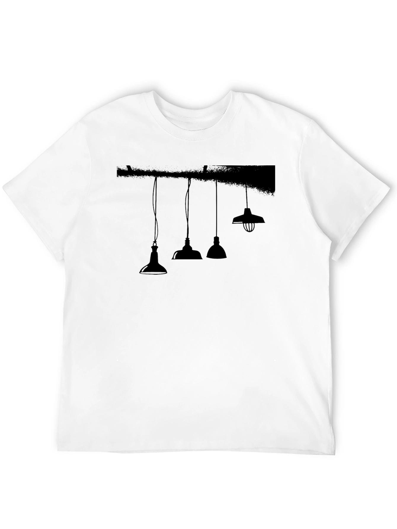 Modern Pendant Light Graphic Tee - Black Casual Shirt