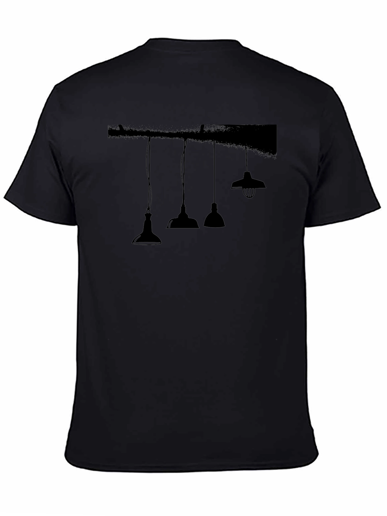 Modern Pendant Light Graphic Tee - Black Casual Shirt