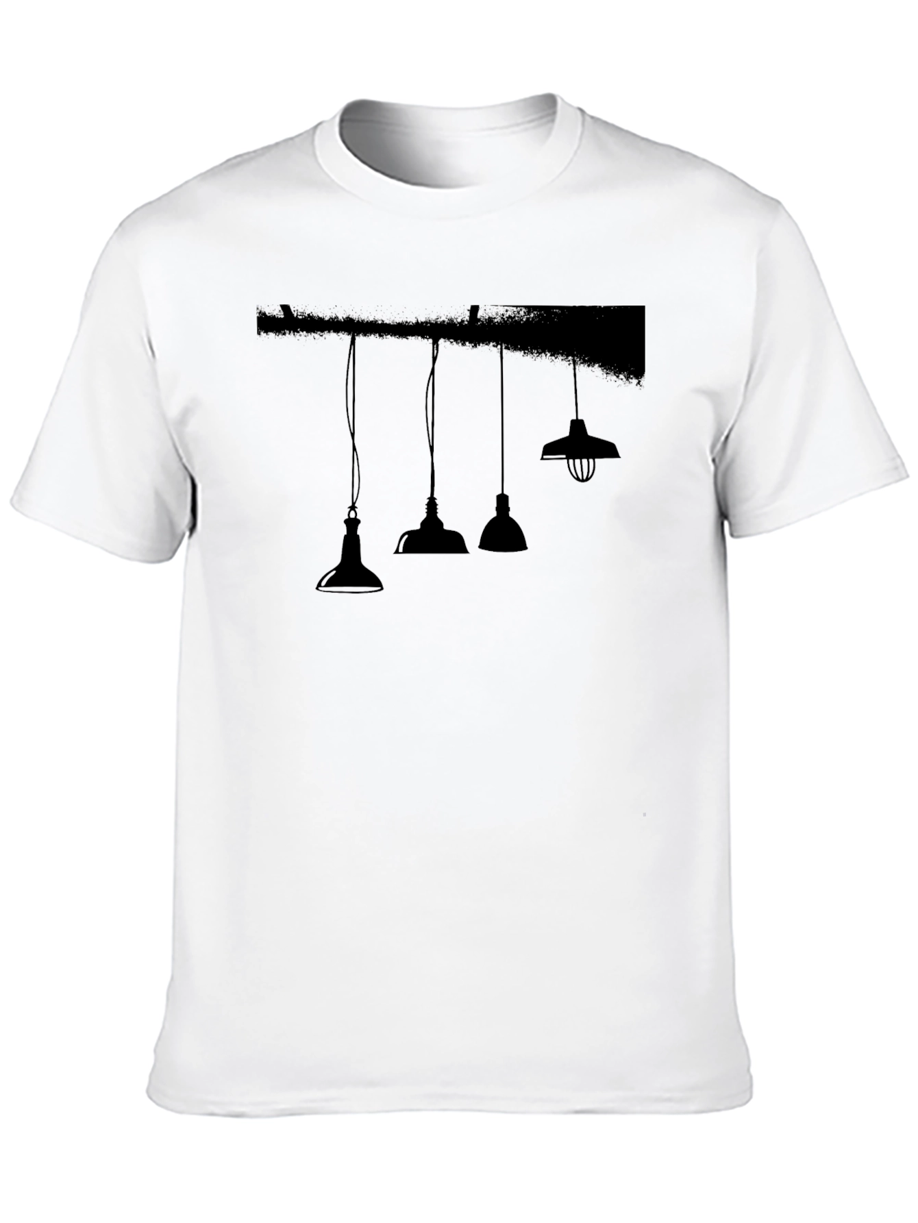 Modern Pendant Light Graphic Tee - Black Casual Shirt